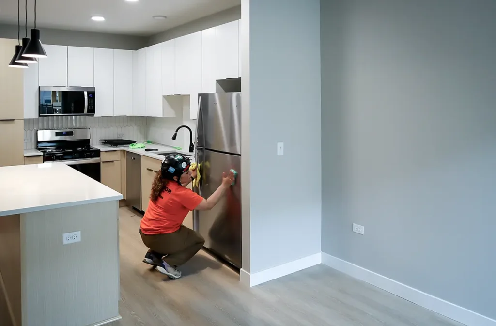 Superior Labor Solutions Employee Cleaning Interior Kitchen